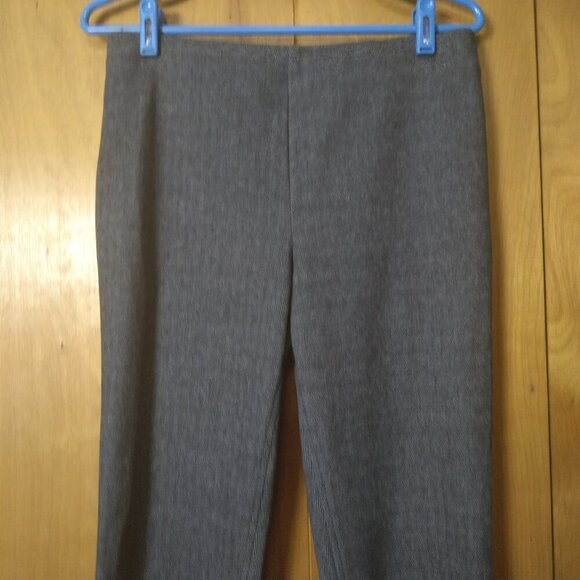 Crosby Women's Size 8 Pull On Elastic Waist Office Gray Herringbone Pants - Picture 2 of 5